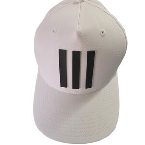 White adidas Cap with Black Stripes